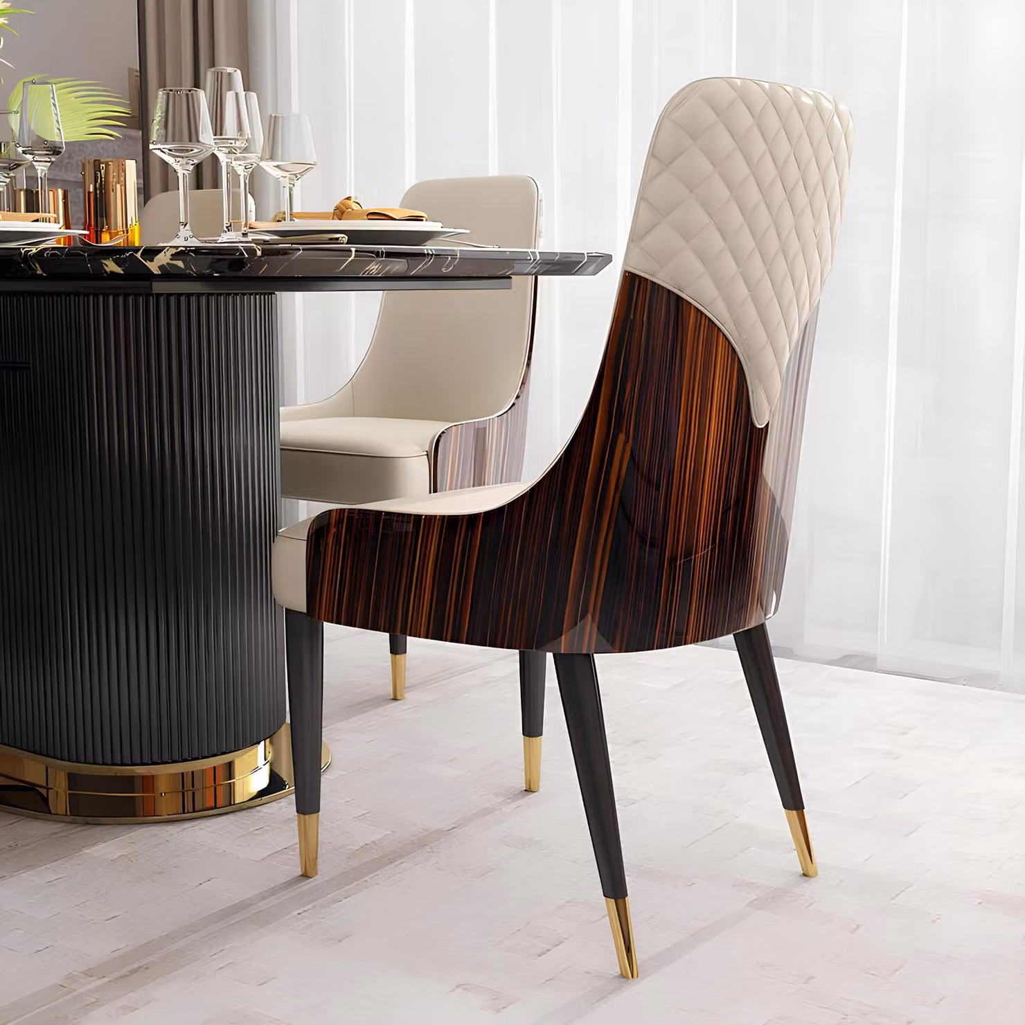 Moderne Holz Stühle Club Luxus Stoff Design Stuhl Lehnstuhl Sessel Polster
