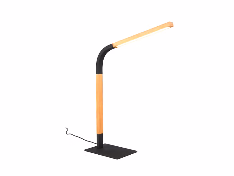 Lampada da scrivania in legno nero regolabile con LED integrato Norris Trio