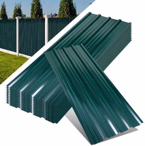 Pannelli in metallo a forma di trapezzo Merkloos colore verde, L: 129 cm, P: 46 cm