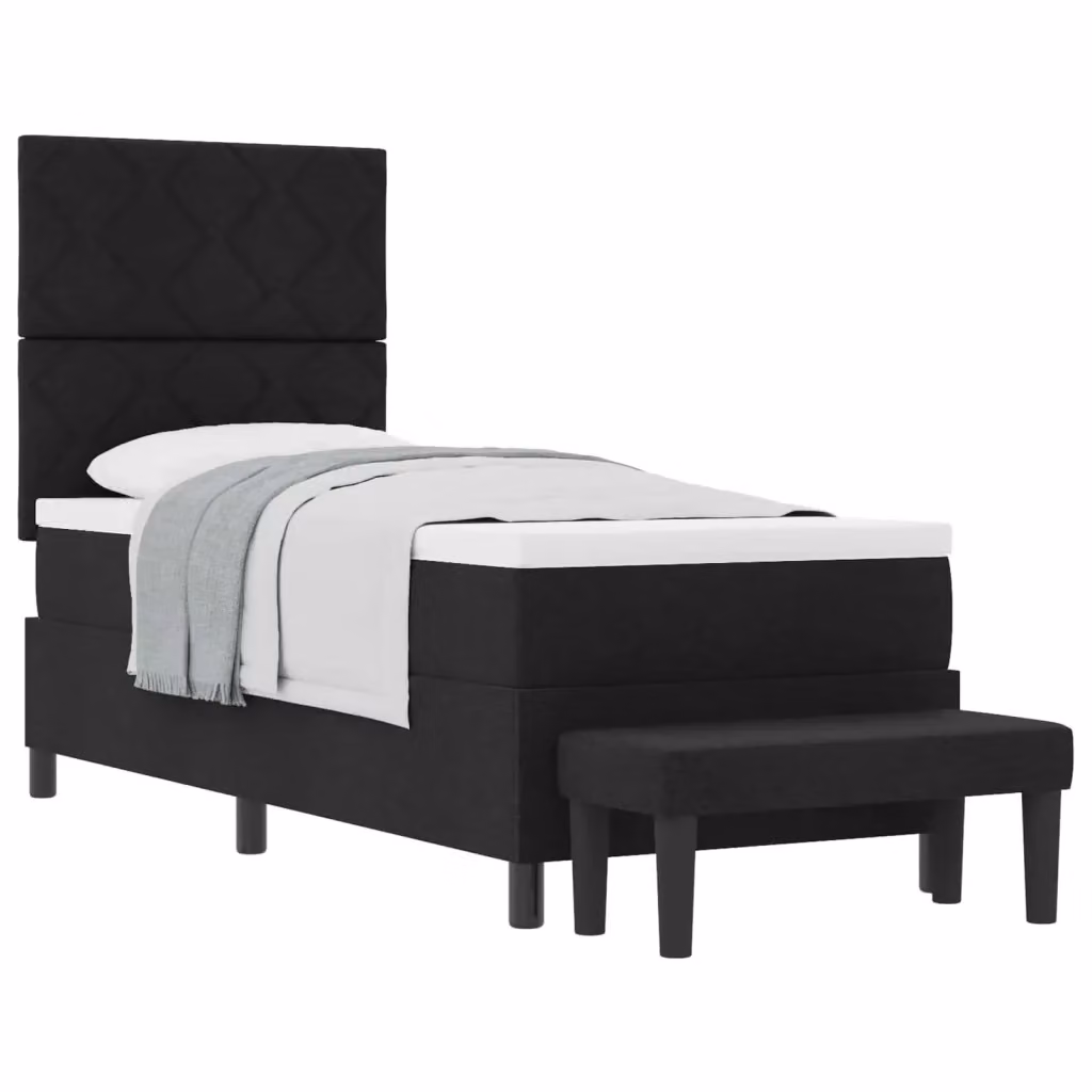 Letto ibrido con molle a tasche e testiera vidaXL in tessuto nero L 200 cm x P 80 cm x H 33 cm – 2