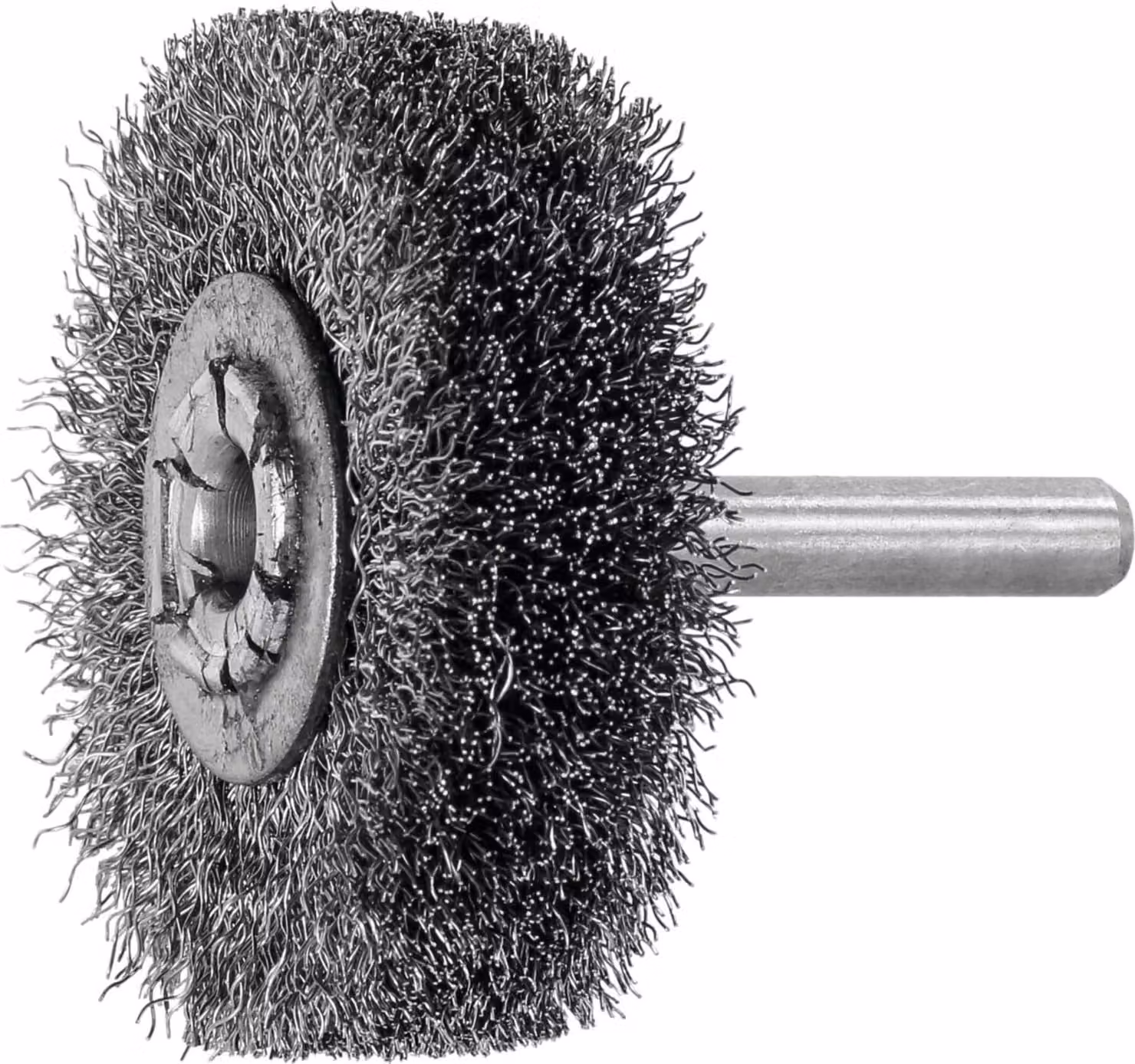 Lessmann Spazzola circolare con gambo INOX completa 0,20 mm, ⌀ spazzola x larghezza setole: 50X15 mm