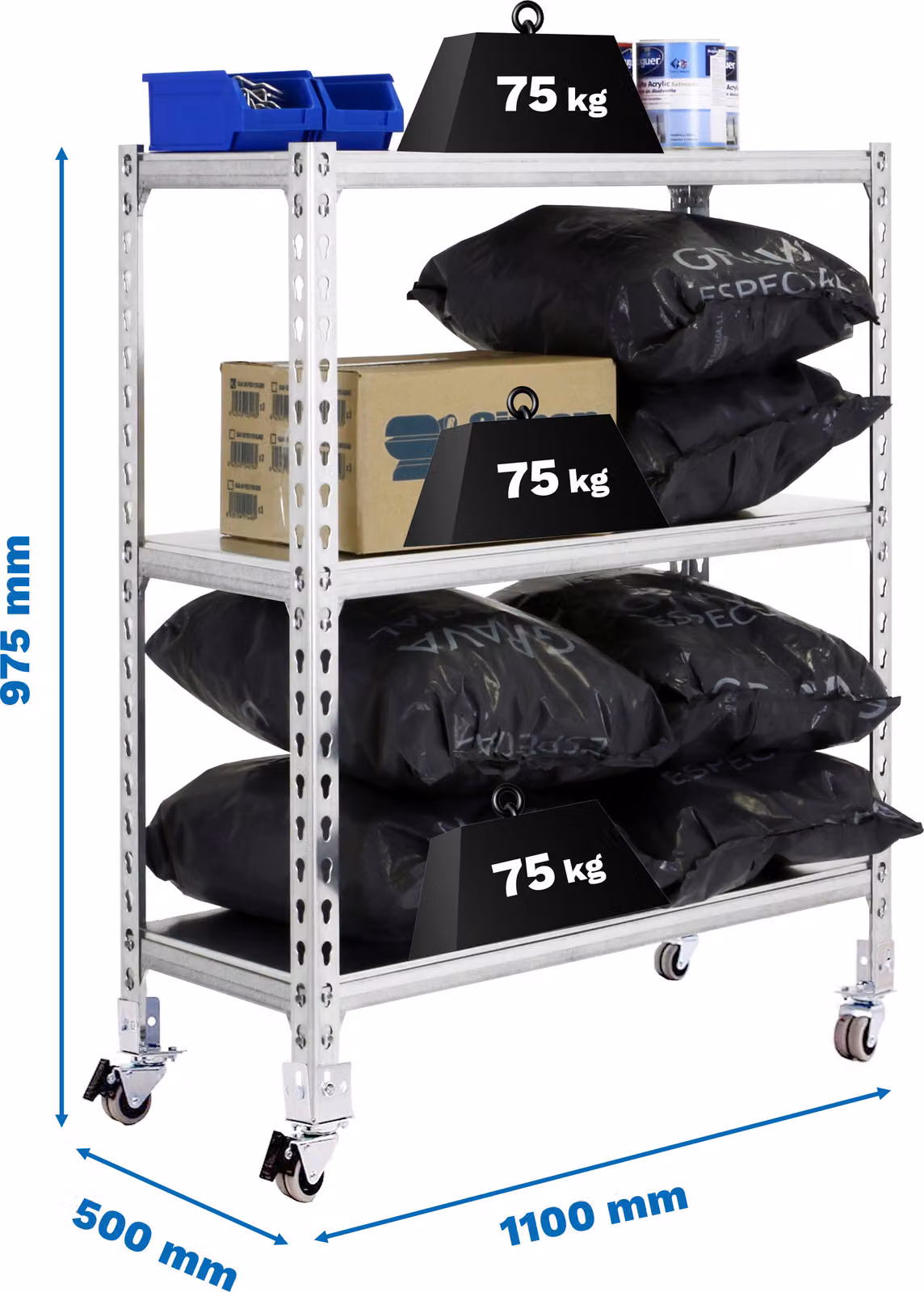 SIMONCLICK MOBILE SUPERPLUS 3/500 900 GALV/GAL scaffalatura in metallo