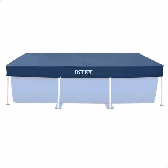 Telo copripiscina Unyqoos® per piscine rettangolari, dimensioni 300 x 200 cm – protegge da sporco e foglie, con un'estensione di 20 cm, corda di fissaggio e fori di scarico