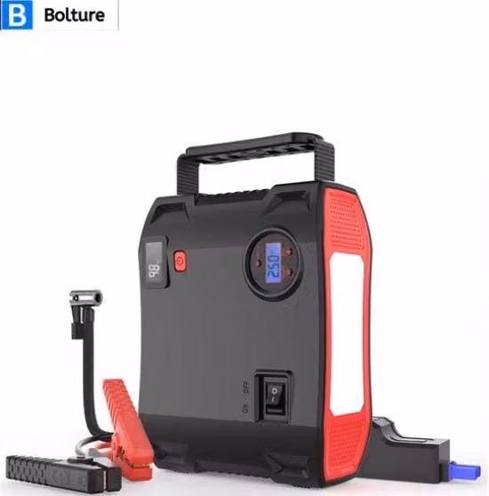 Avviatore per Auto Bolture con Compressore d'Aria e Batteria Portatile da 24000 mAh in Grigio e Nero