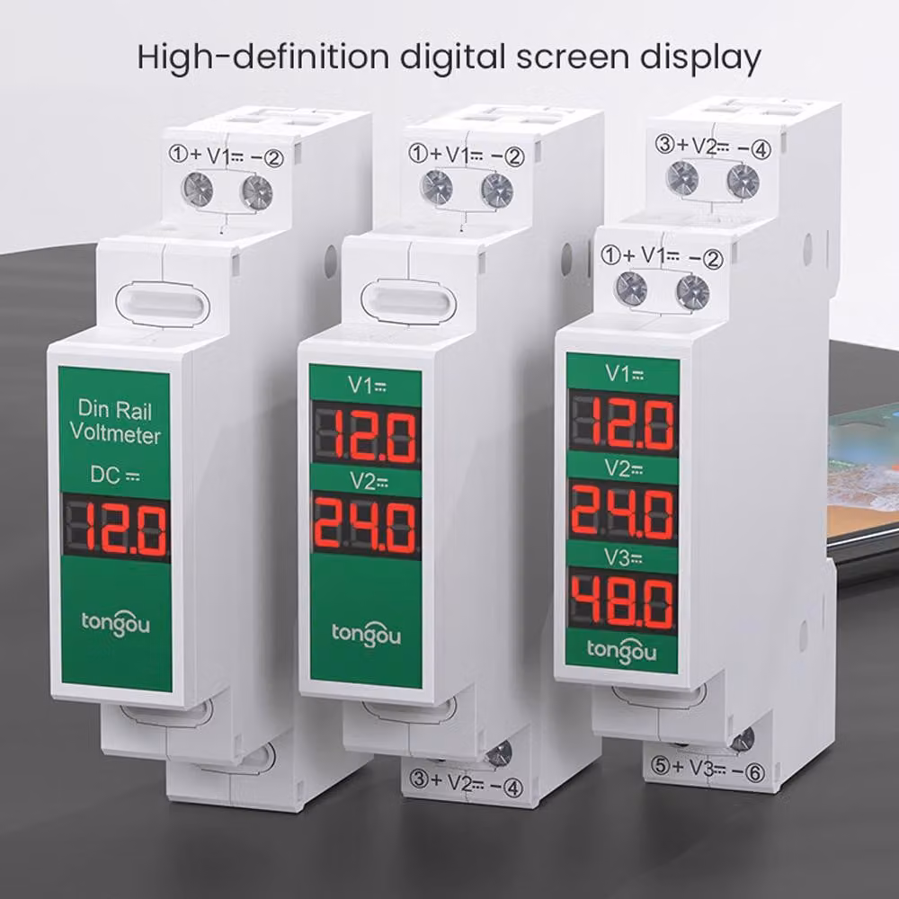 Voltmetro compatto a corrente continua DC11V-310V Display digitale LED intelligente Voltmetro Rilevatore per montaggio su guida