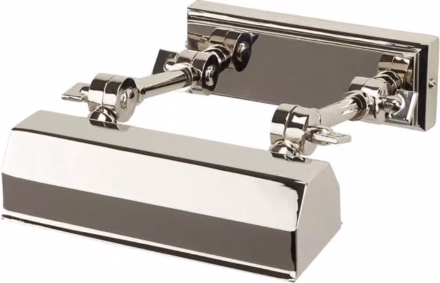 Applique Chawton Elstead Lighting in Acciaio Nichel Lucido Argento per Quadri e Specchi, 1 Luce E14, Regolabile