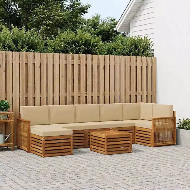 Set di divani da esterno 7 pz Naturale 3384659