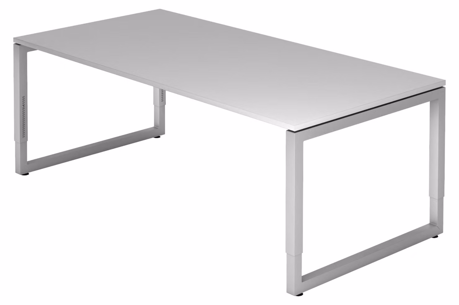 bümö Scrivania Serie-R - Struttura: argento, decorazione: grigio, dimensioni: 200 x 100 cm