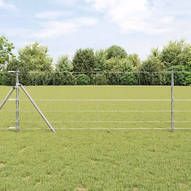 Recinzione da campo rettangolare vidaXL in acciaio zincato Argento