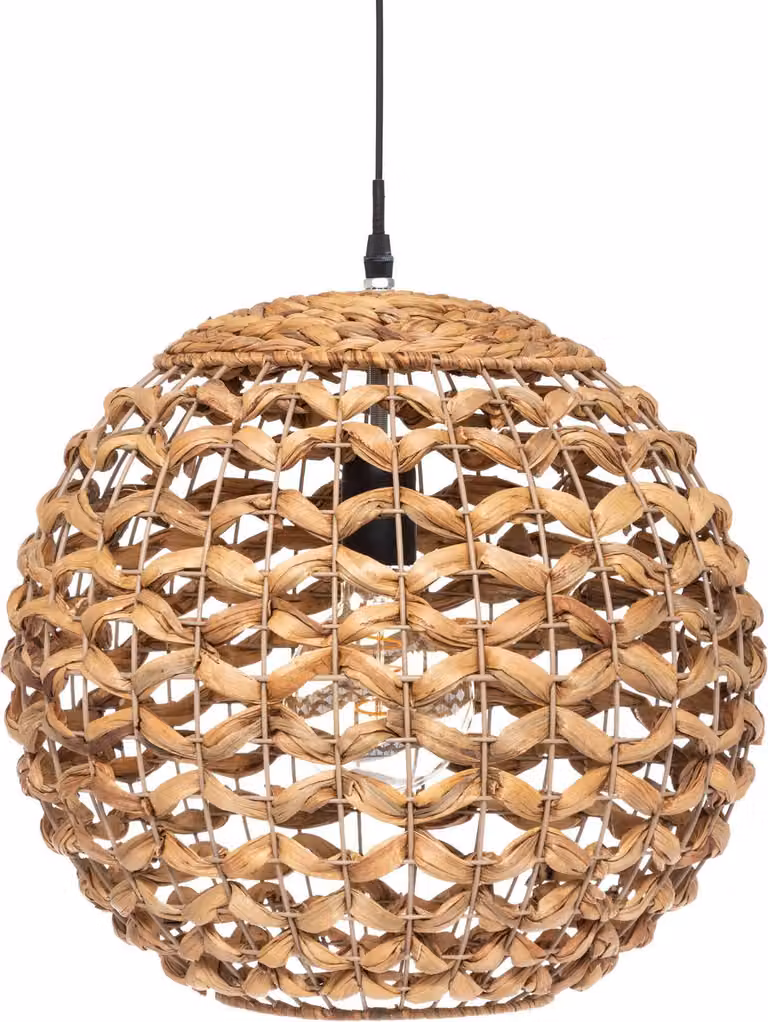 Lampada a sospensione SAND con paralume in giacinto, Ø 38 cm