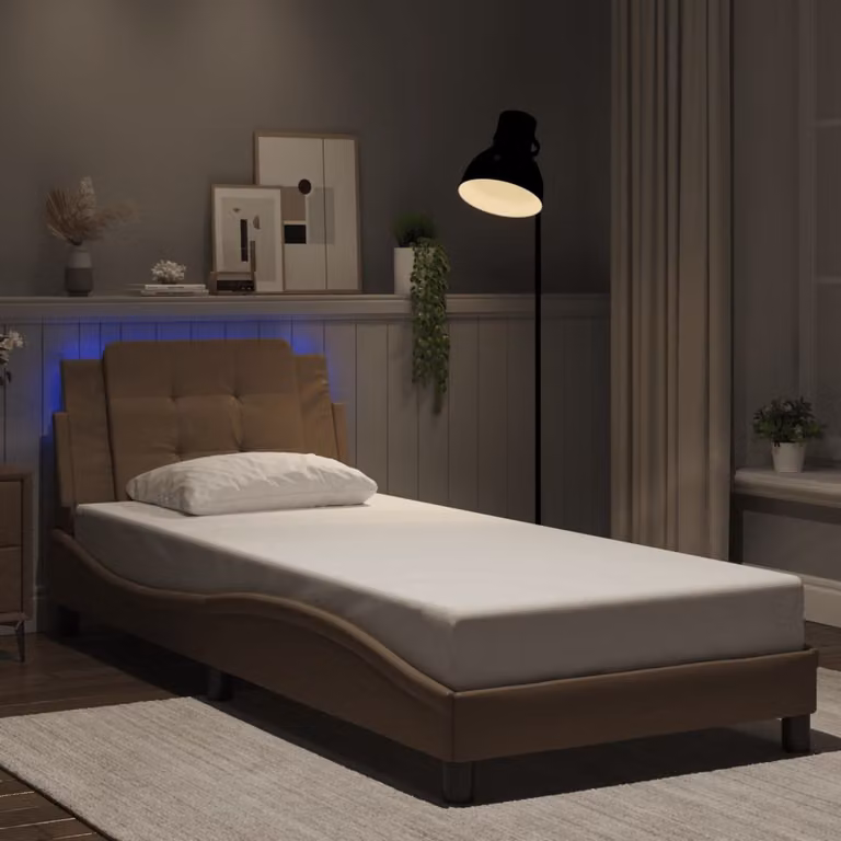 vidaXL Giroletto Zadar con LED e porta USB, Colore Marrone, L/P: 100 x 200 cm