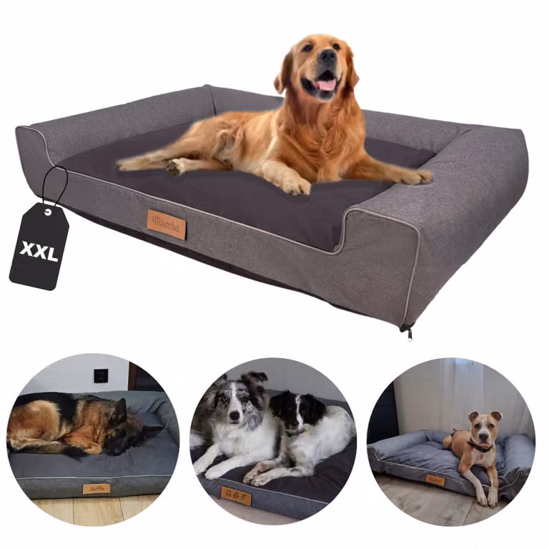Letto per cani di grandi dimensioni - Letto per cani extra large - grigio - misura XXL - 118x78 cm