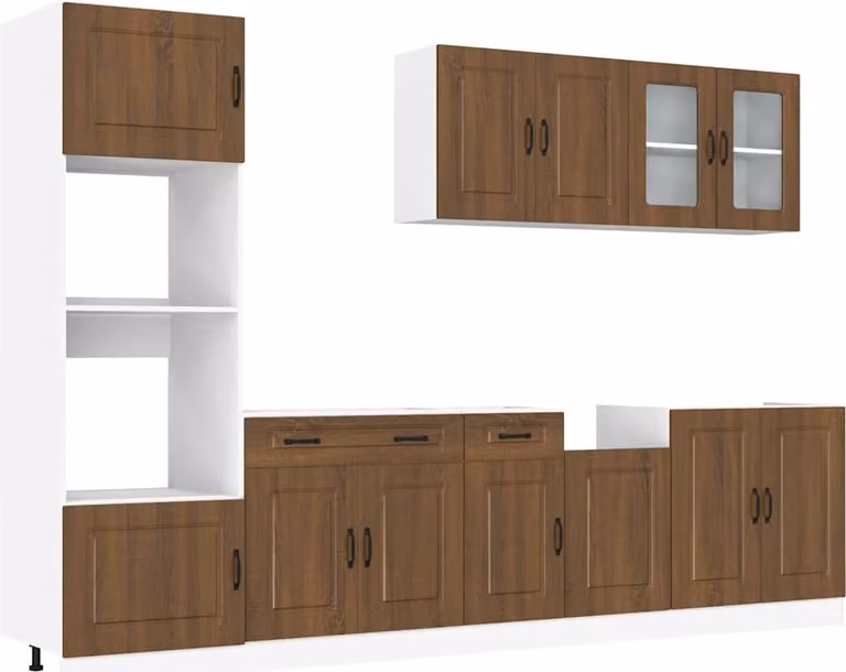 Set Mobili da Cucina 7 pz Kalmar Rovere Marrone in Truciolato