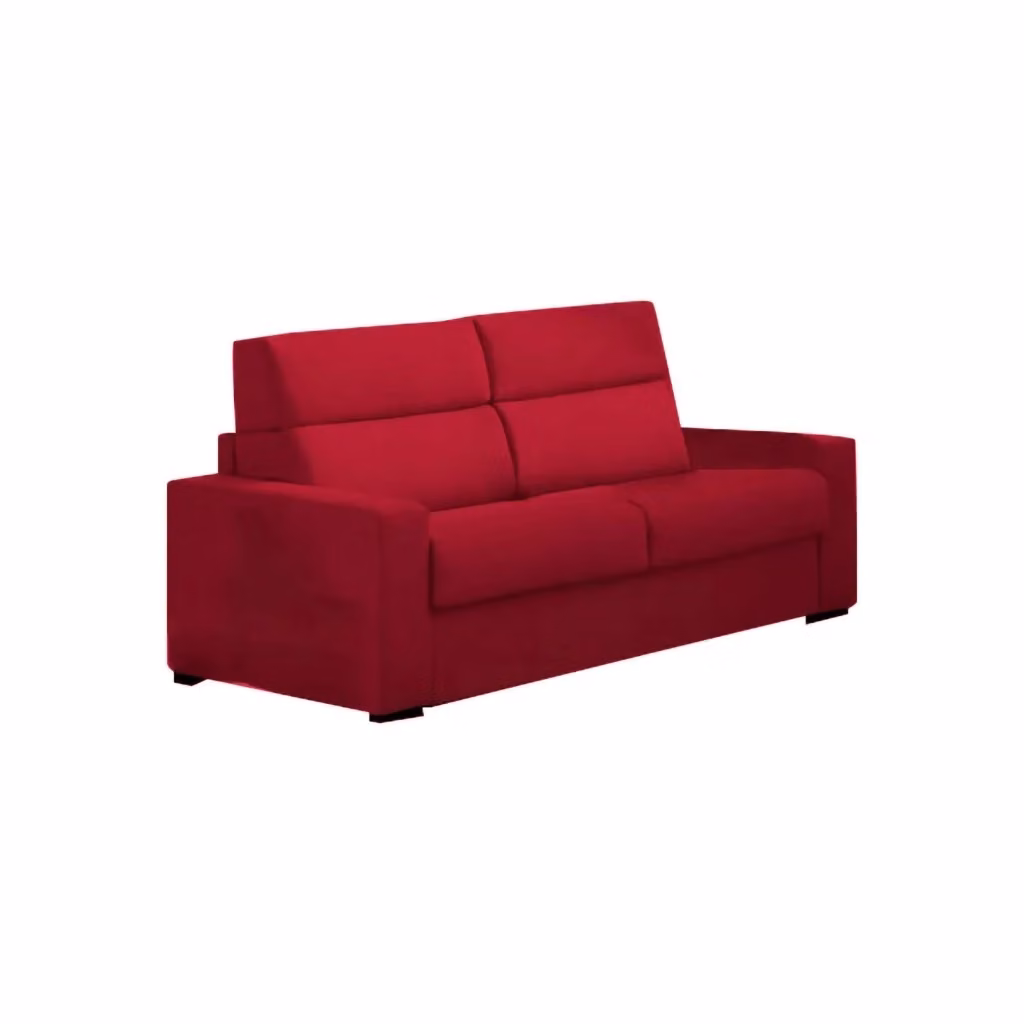 Divano Letto Casabona 2 Posti Sfoderabile in Tessuto Rosso con Struttura in Legno L: 180 cm, P: 95 cm – 2