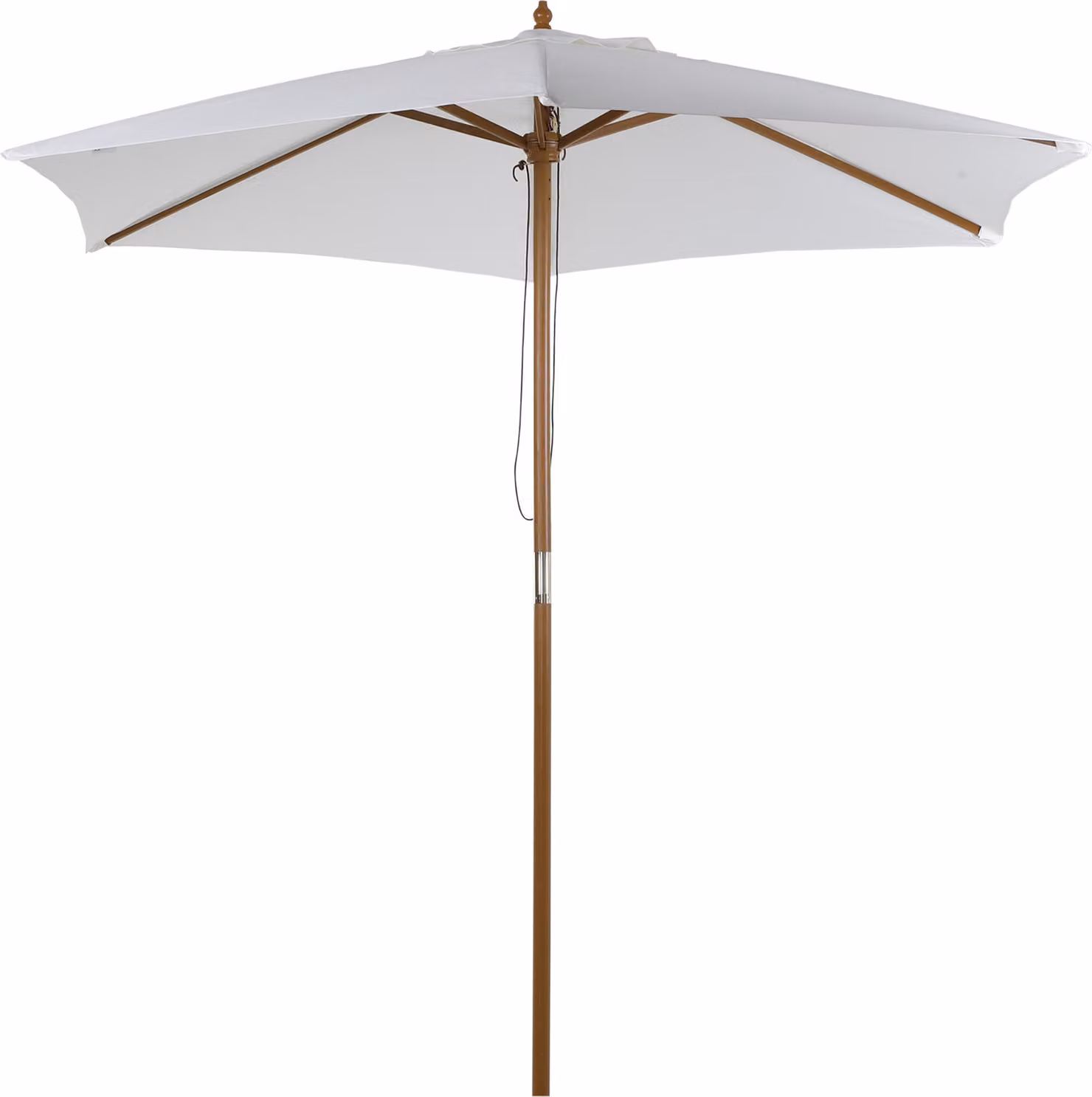 Ombrellone Outsunny, ombrellone da giardino, 3 livelli, protezione solare, bambù 180/㎡ poliestere, bianco, Ø2,5 x 2,3 m