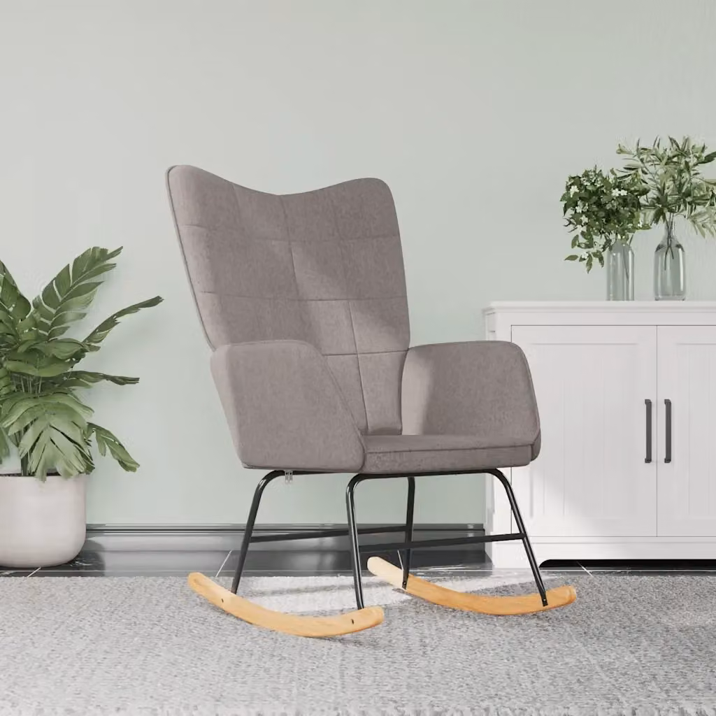 Sedia a Dondolo Moderna in Tessuto Grigio Talpa CF8325431 – 2