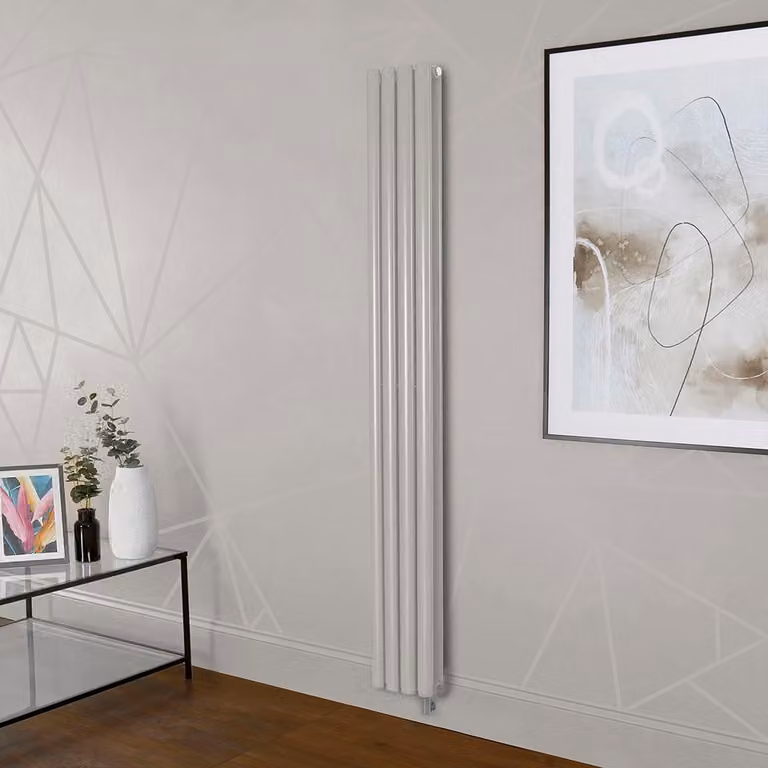 Radiatore Elettrico di Design Verticale Bianco (Pearl White) - Pannello Singolo - 1600mm x 236mm - Senza Termostato - Revive