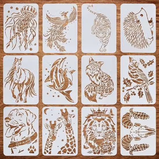 Allecto - Modello per stencil a tema animali selvatici - Stencil creativi per