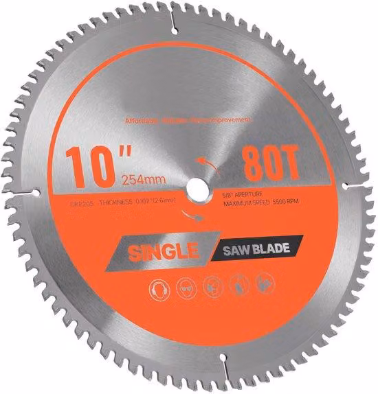 Disco per sega circolare da 254 mm di diametro, con 80 denti in lega di acciaio di alta precisione, adatto per il taglio di acciaio e metalli, con rivestimento fonoassorbente e dissipante il calore