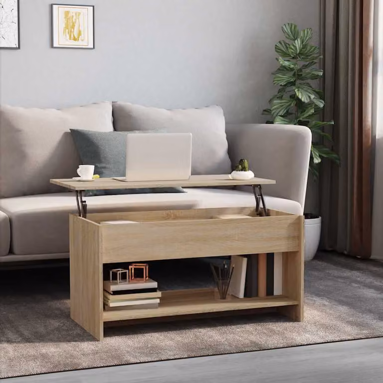 vidaXL Tavolino da Salotto Moderno in Legno Rovere, L 102 cm x P 50 cm x H 52,5 cm