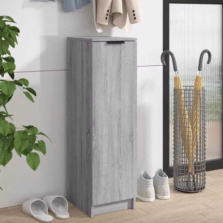 Scarpiera moderna vidaXL in legno grigio con ante a battente L/P/H: 30 x 35 x 100 cm