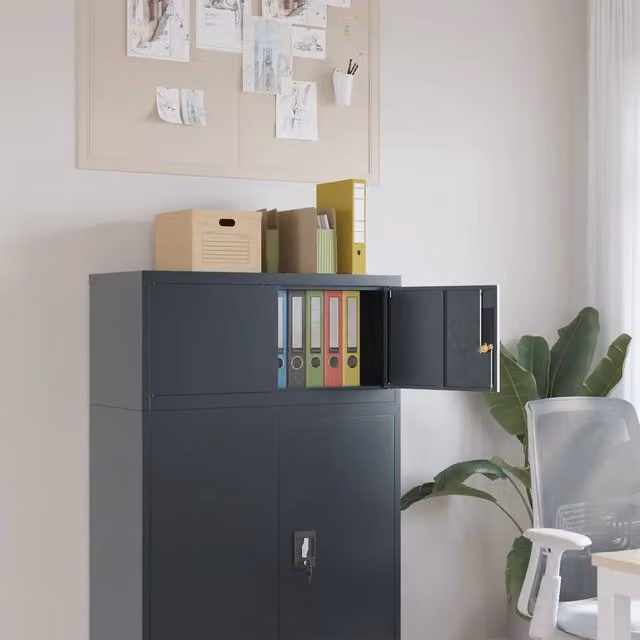 Armadio classificatore moderno vidaXL in metallo antracite con ante a battente e serratura L/P/H: 90 x 40 x 40 cm