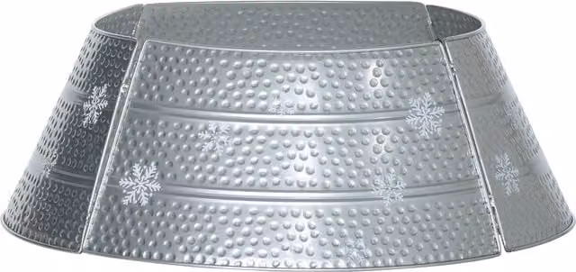 Copertura per base di albero di Natale HOMCOM in metallo impermeabile, Argento, L/P/H: 66 x 66 x 23 cm – 1