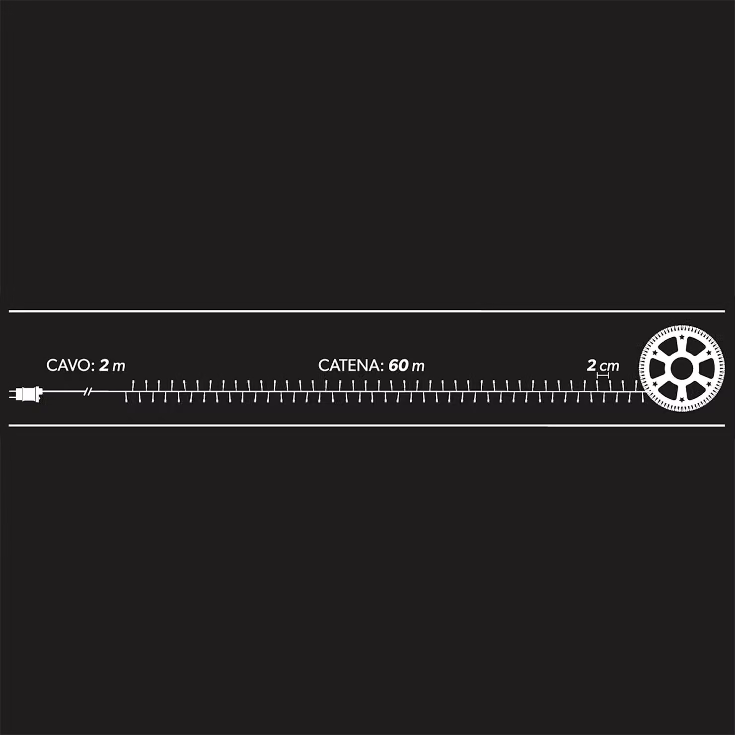 Catena Luminosa LED Dictrolux Bianco Freddo 60 metri – 2