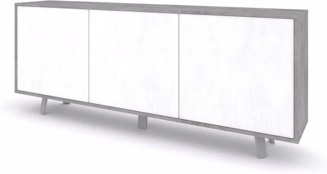 Buffet 3 ante VELBRUK cemento/bianco pietra