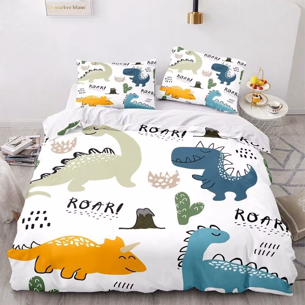Set di lenzuola Kinderd - Motivo dinosauri - 135x200 cm