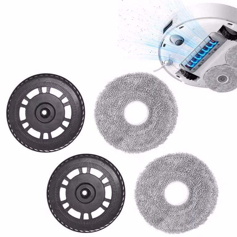 2 panni in microfibra + 2 supporti di ricambio per robot aspirapolvere Dreame