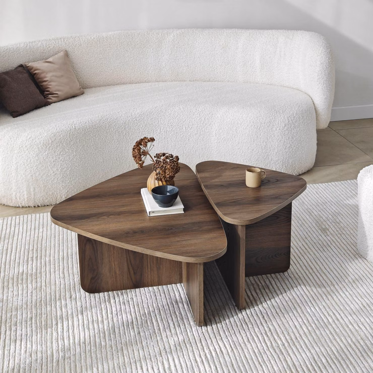 Saraceno - Tavolino da Salotto, 90x60x35h cm Marrone Noce, Modulabile