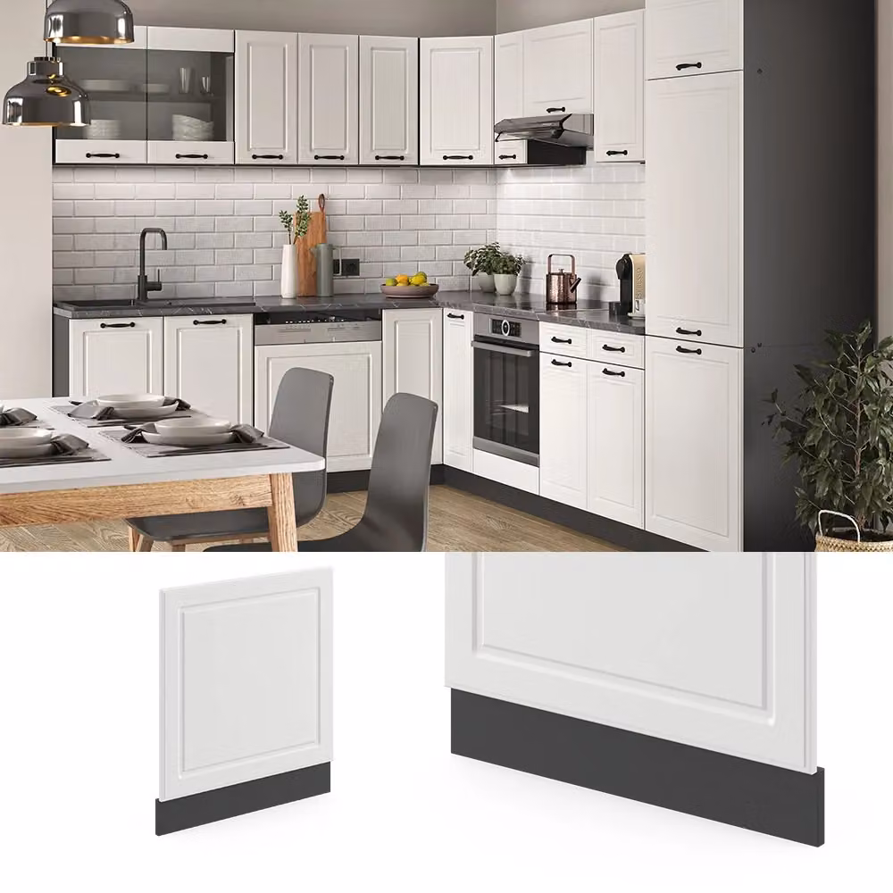 Pannello frontale R-Line Vicco Bianco rustico/Antracite, Larghezza: 60 cm – 2