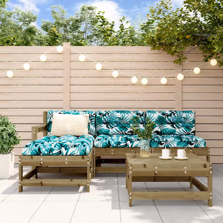 Maison Exclusive - Set da giardino da 5 pezzi con cuscini, in legno di pino trattato