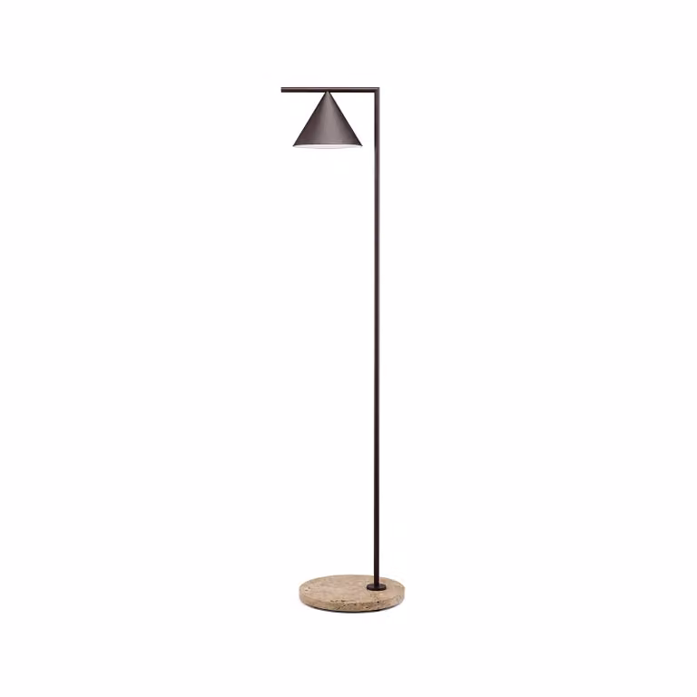 Flos - Captain Flint Outdoor H 1537 mm Deep Brown/Travertino Imperiale - Lampada da terra da esterno - Marrone