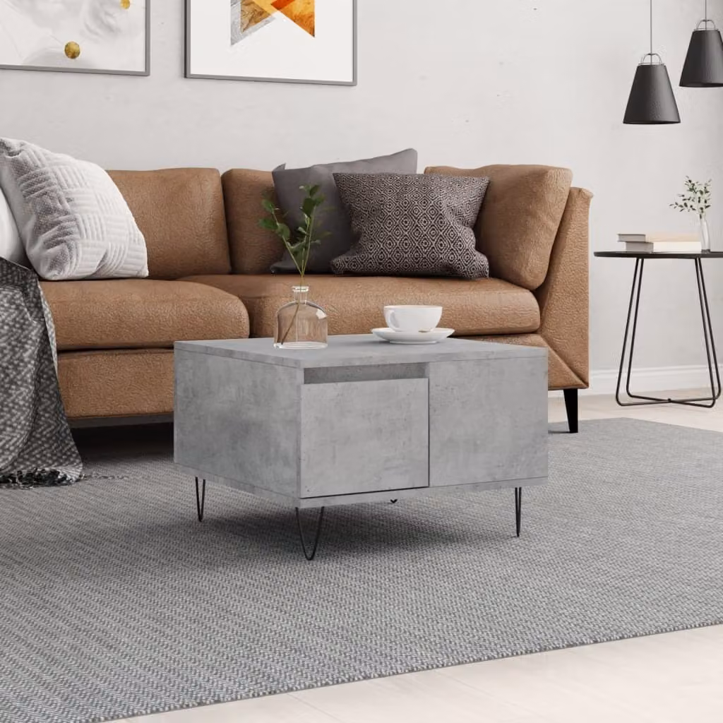 Maison Exclusive - Tavolino grigio cemento 55x55x36,5 cm Materiale ligneo