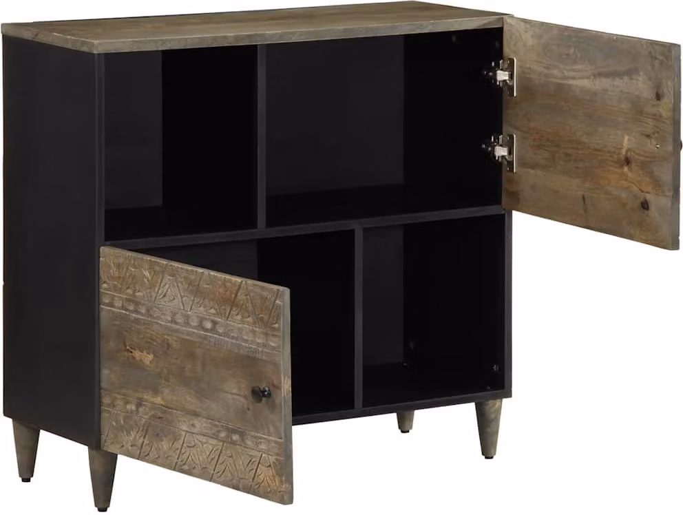Credenza 80x33x75 cm in Legno Massello di Mango