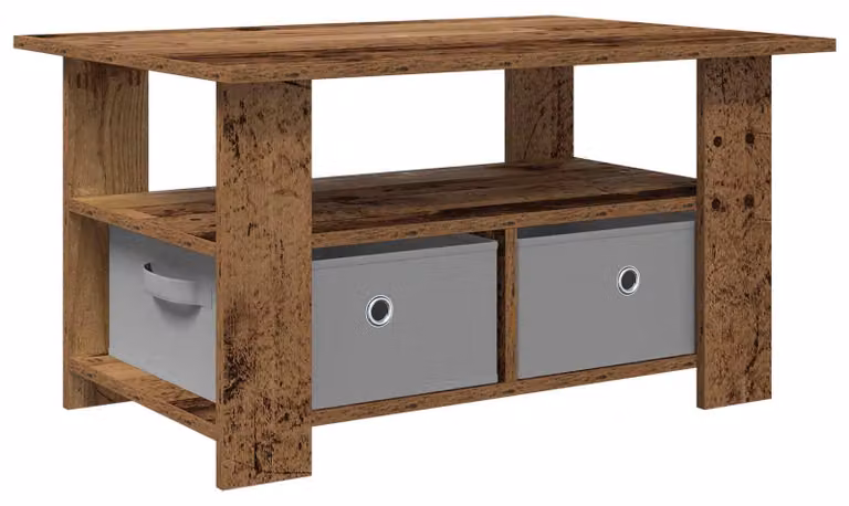 Tavolino da salotto con cassetto Legno vecchio 77 x 55 x 42 cm