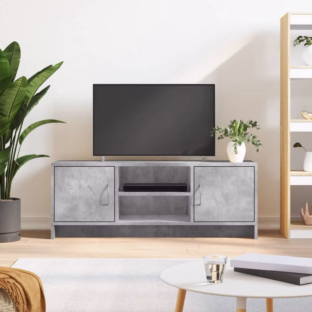 vidaXL Mobile Porta TV Moderno Grigio Cemento in Legno e MDF L: 102 cm, P: 30 cm, H: 37,5 cm