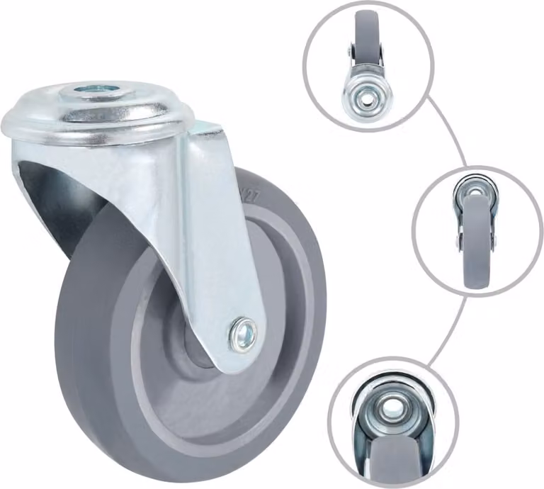 Ruote Girevoli con Foro per Bulloni 4 pz 100 mm