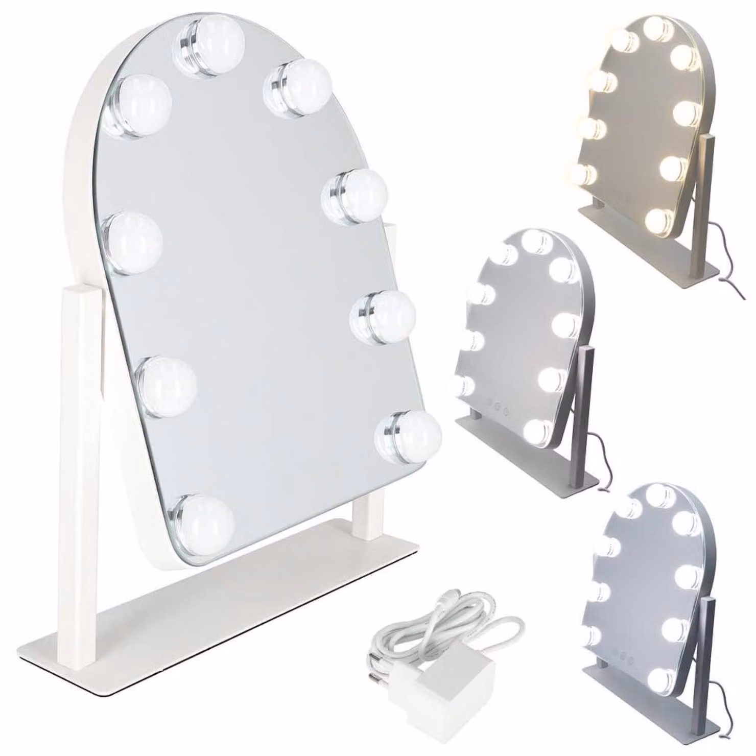 Specchio per il trucco a LED con 9 luci, ideale per l'illuminazione durante l'applicazione del make-up