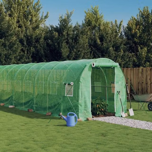 Serra Videx con Telaio in Acciaio Zincato e Copertura in Plastica Verde, L: 20 m, P: 2 m, H: 2 m – 1