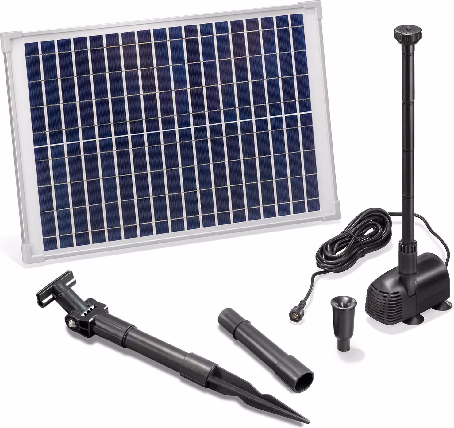 Esotec - Pompa solare per laghetto, 20 Watt, modulo solare 1350 l/h, portata 1,9 m