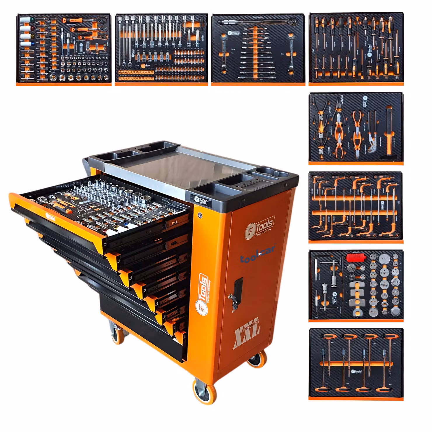 Carrello portautensili Toolcar XXL Carrello da officina pieno di utensili manuali 8/8