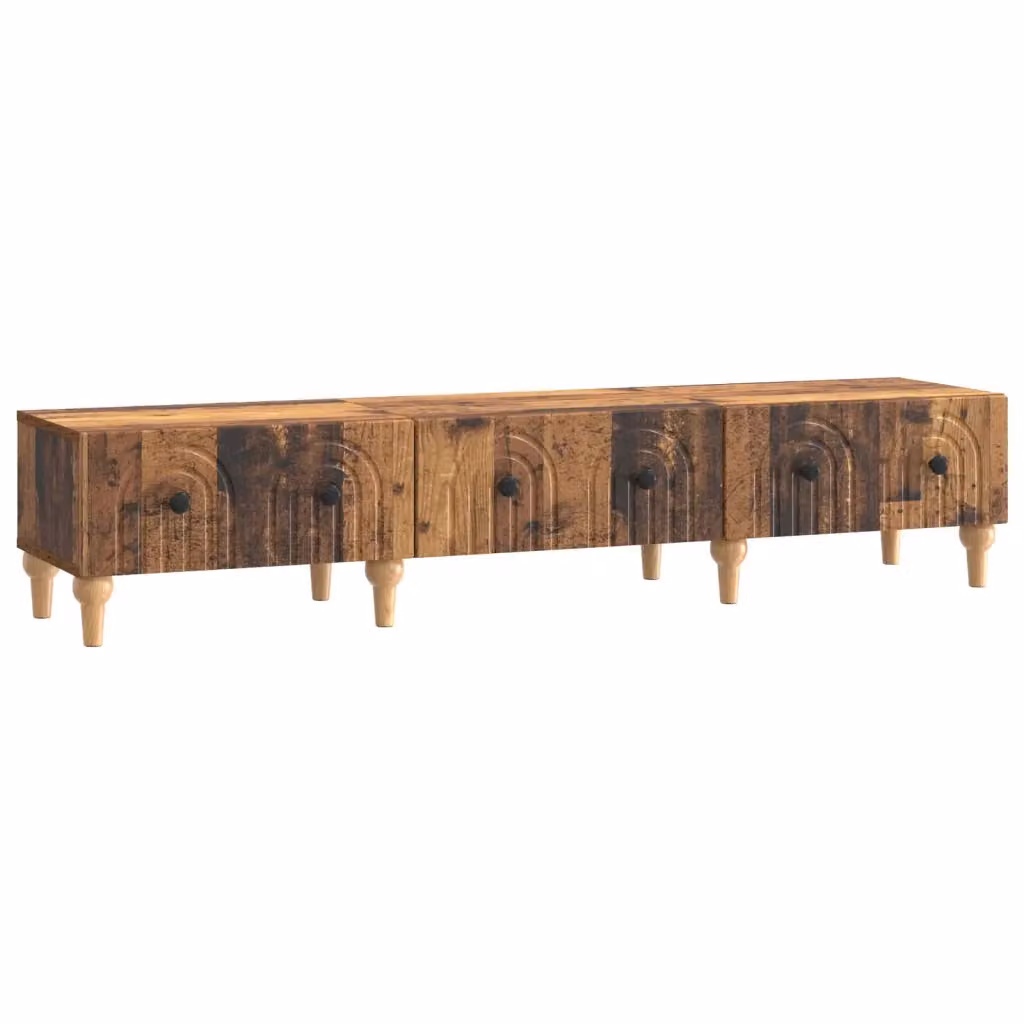 Mobile TV moderno in legno ingegnerizzato color marrone, L: 147 cm, P: 34,5 cm, H: 30 cm – 2