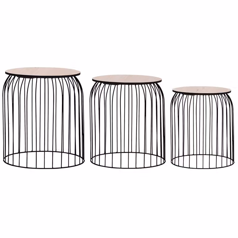 The Living Store Tavolini 3 pezzi neri