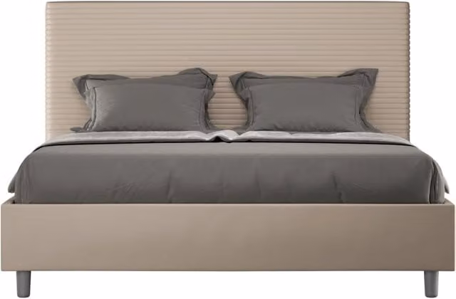 Letto matrimoniale imbottito Ityhome Focus con contenitore in similpelle L: 175 cm, P: 230 cm, H: 122 cm – 1