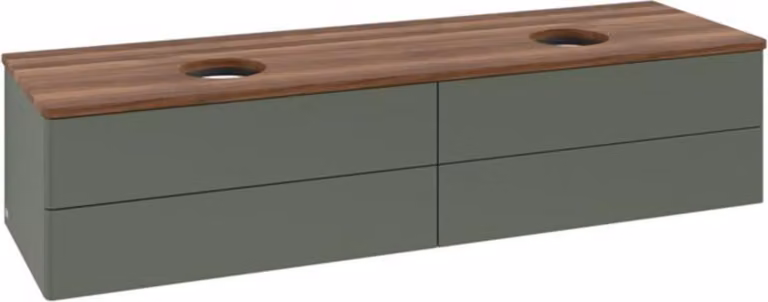 V&B Mobiletto senza struttura frontale, con illuminazione Antao 160x50cm, WBP w. wal, lea gre. m Lac