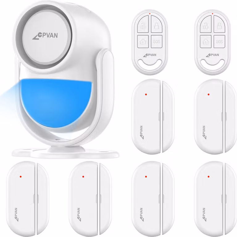 Sistema di allarme con rilevatore di movimento, sirena da 125 dB, angolo di rilevamento di 110°, set 1