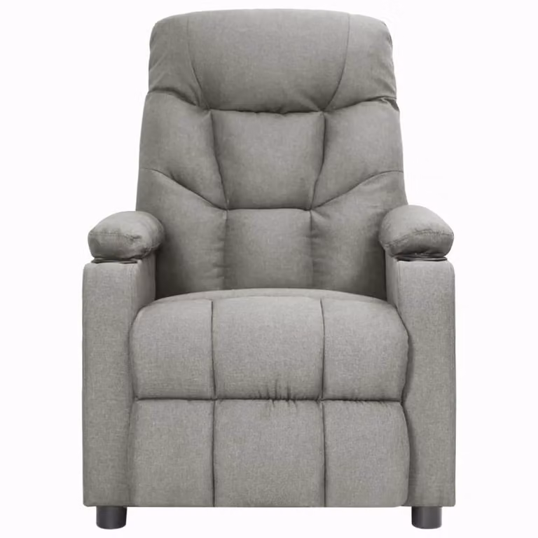 Poltrona Reclinabile in Tessuto Grigio Chiaro
